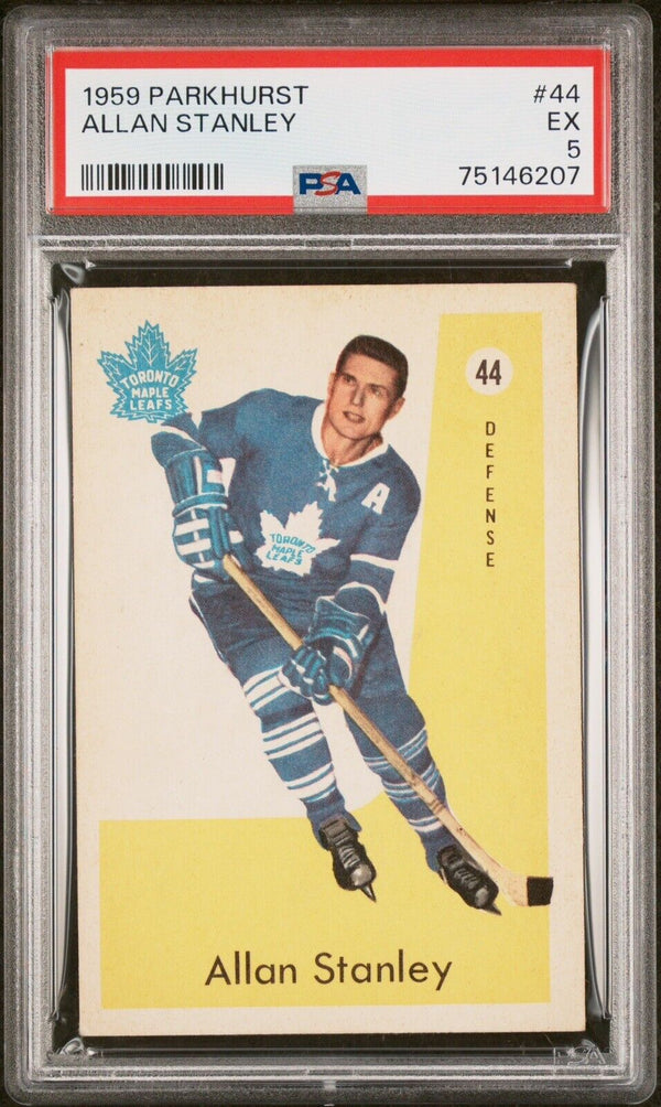 1959 Parkhurst Hockey Allan Stanley PSA 5 - Cartes Sportives Rive Sud