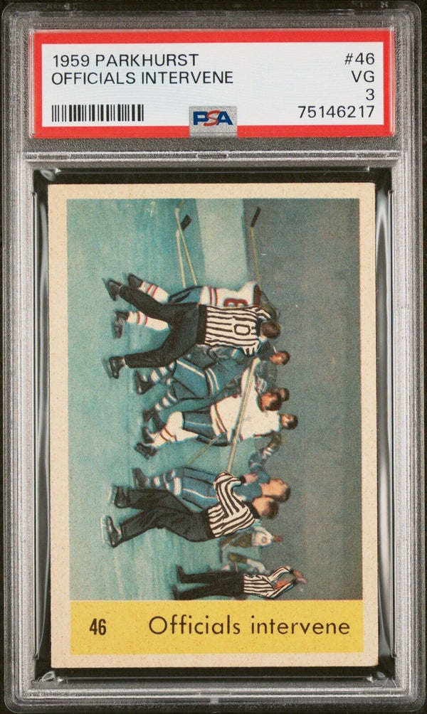 1959 Parkhurst Hockey Officials Intervene PSA 3 - Cartes Sportives Rive Sud