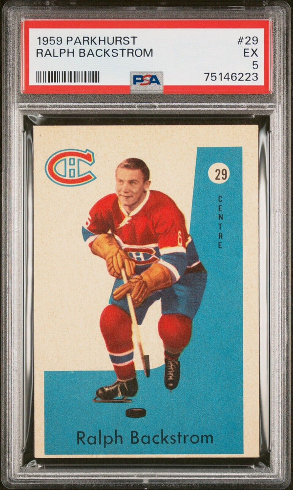 1959 Parkhurst Hockey Ralph Backstrom PSA 5 - Cartes Sportives Rive Sud