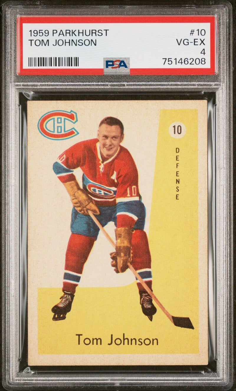 1959 Parkhurst Hockey Tom Johnson PSA 4 - Cartes Sportives Rive Sud