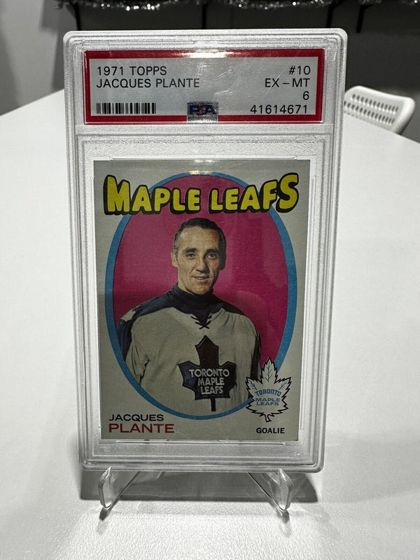 1971 Topps Jacques Plante #10 PSA 6 - Cartes Sportives Rive Sud