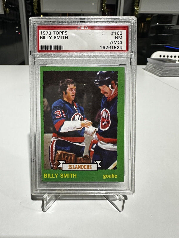 1973 Topps Hockey Billy Smith Rookie #162 PSA 7 - Cartes Sportives Rive Sud