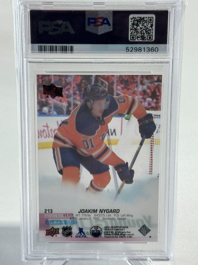 2019-20 Upper Deck Exclusives Young Guns Clear Cut Joakim Nygard Rookie PSA 9 - Cartes Sportives Rive Sud