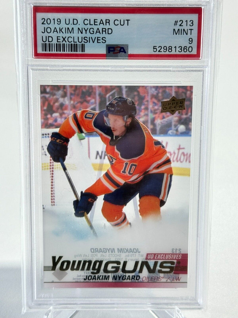 2019-20 Upper Deck Exclusives Young Guns Clear Cut Joakim Nygard Rookie PSA 9 - Cartes Sportives Rive Sud