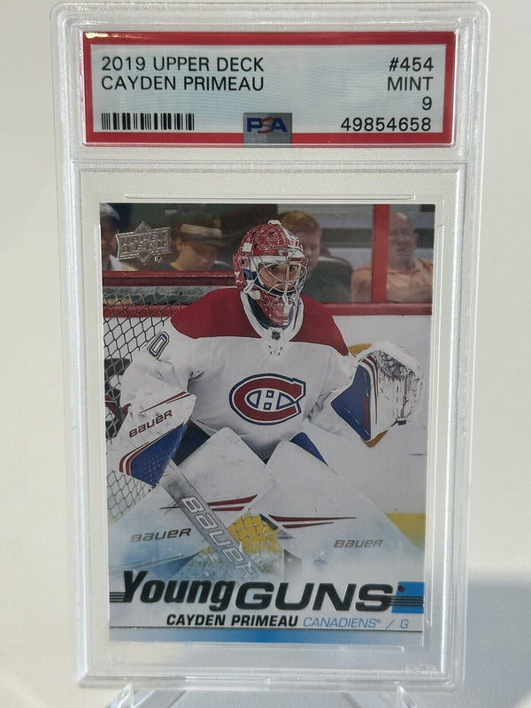 2019-20 Upper Deck Young Guns Cayden Primeau Rookie PSA 9 - Cartes Sportives Rive Sud