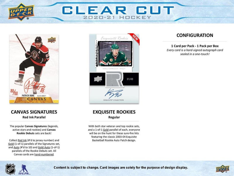 2020-21 Upper Deck Clear Cut Hockey Hobby Box - Cartes Sportives Rive Sud