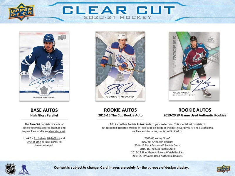 2020-21 Upper Deck Clear Cut Hockey Hobby Box - Cartes Sportives Rive Sud