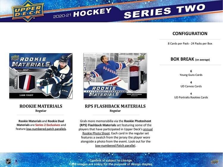 2020-21 Upper Deck Series 2 Hockey Hobby Box - Cartes Sportives Rive Sud