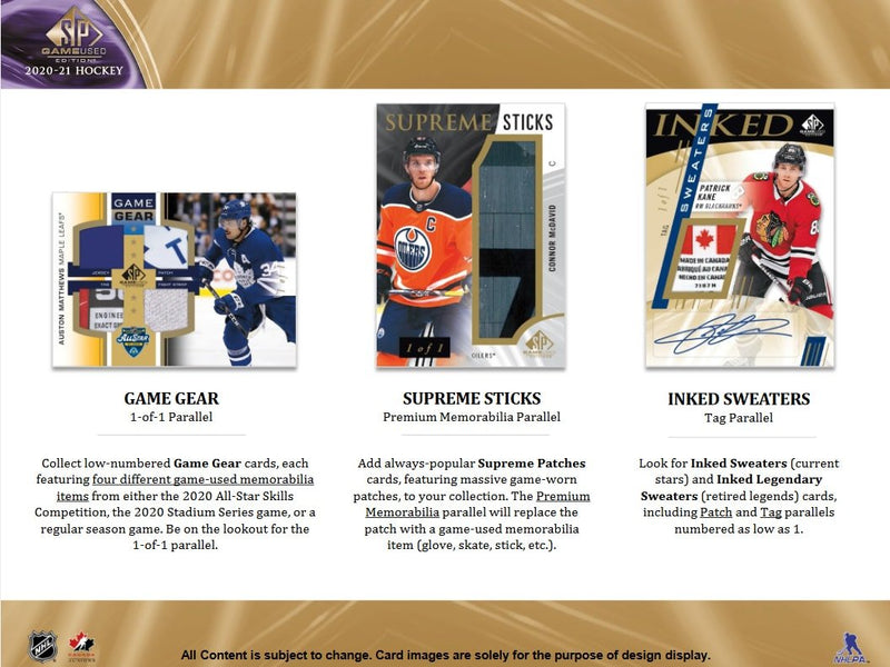 2020 - 21 Upper Deck SP Game Used Hockey Hobby Box - Cartes Sportives Rive Sud