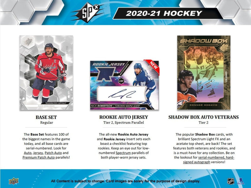 2020-21 Upper Deck SPX Hockey Hobby Box - Cartes Sportives Rive Sud