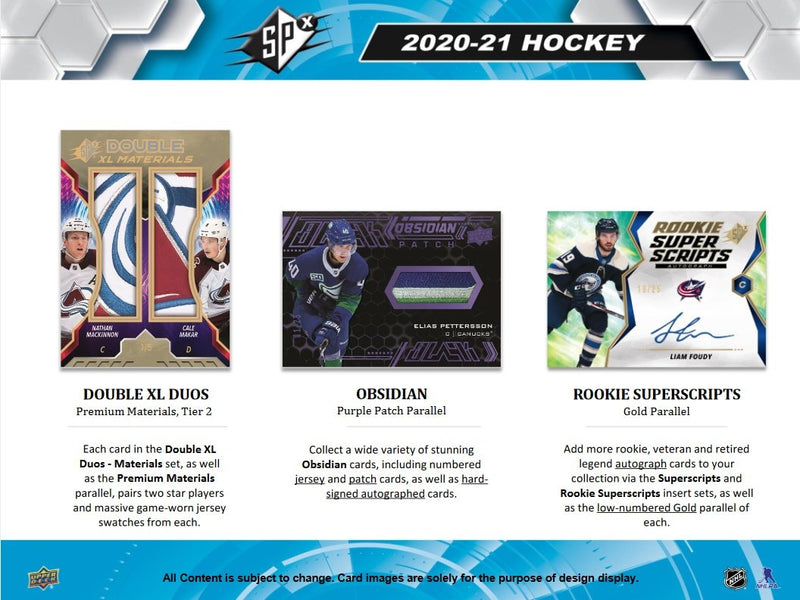 2020-21 Upper Deck SPX Hockey Hobby Box - Cartes Sportives Rive Sud