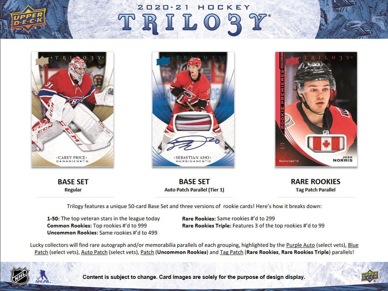 2020-21 Upper Deck Trilogy Hockey Hobby Box - Cartes Sportives Rive Sud