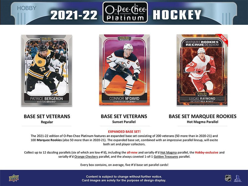 2021-22 O-Pee-Chee Platinum Hockey Hobby Box - Cartes Sportives Rive Sud