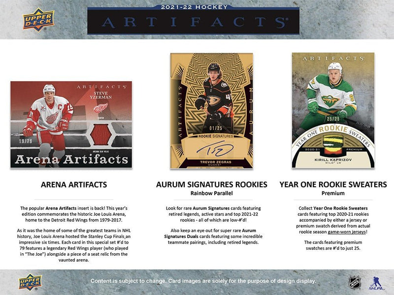 2021-22 Upper Deck Artifacts Hockey Hobby Box - Cartes Sportives Rive Sud