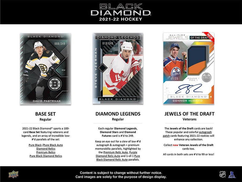 2021 - 22 Upper Deck Black Diamond Hockey Hobby Box - Cartes Sportives Rive Sud