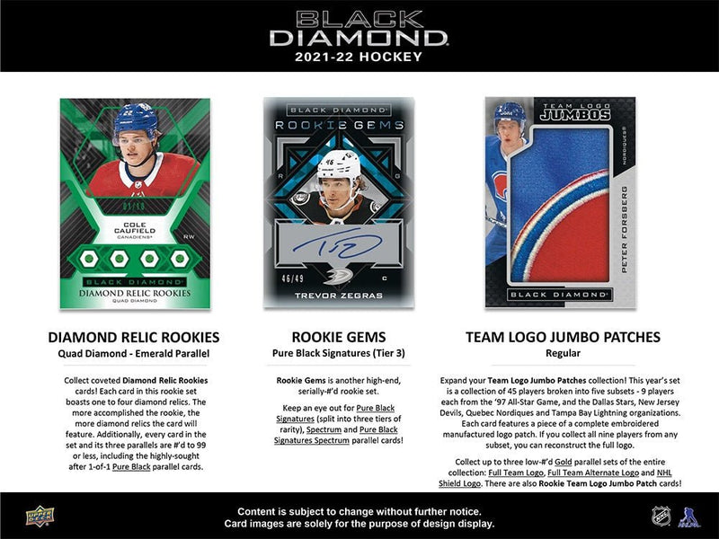 2021 - 22 Upper Deck Black Diamond Hockey Hobby Box - Cartes Sportives Rive Sud