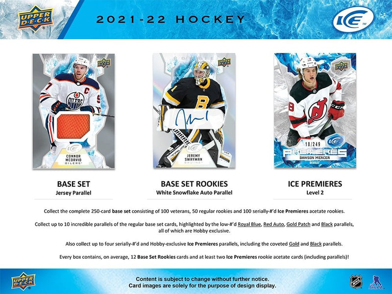 2021-22 Upper Deck Ice Hockey Hobby Box - Cartes Sportives Rive Sud