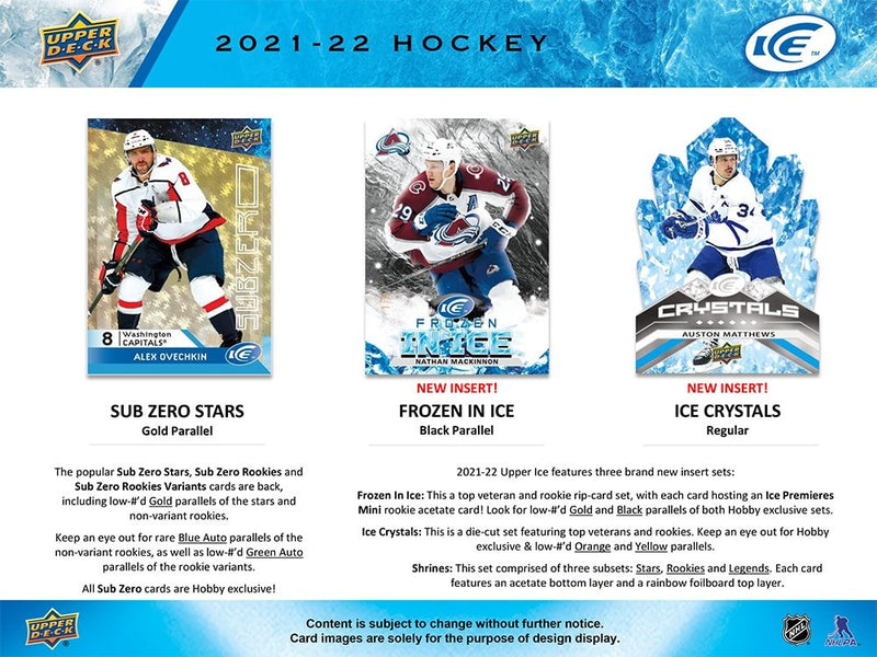 2021-22 Upper Deck Ice Hockey Hobby Box - Cartes Sportives Rive Sud