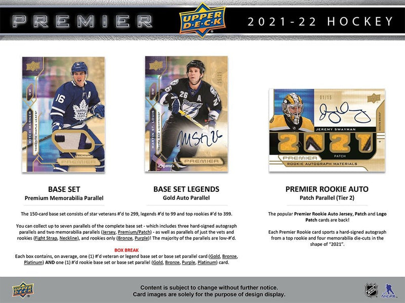 2021-22 Upper Deck Premier Hockey Hobby Box - Cartes Sportives Rive Sud