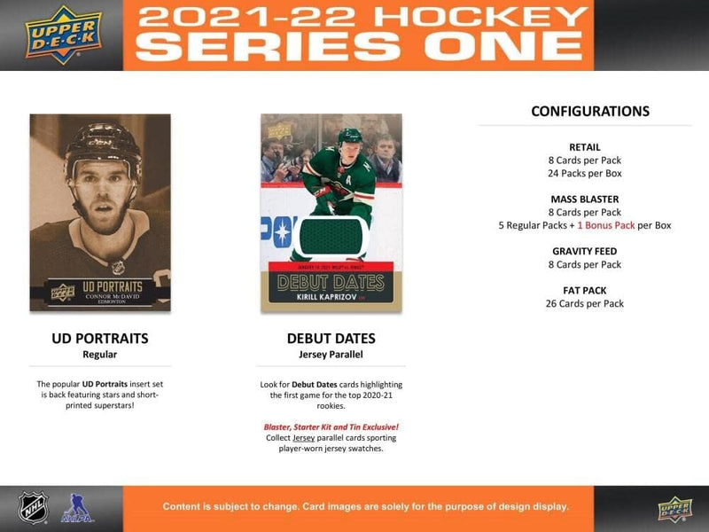 2021-22 Upper Deck Series 1 Hockey Blaster Box - Cartes Sportives Rive Sud