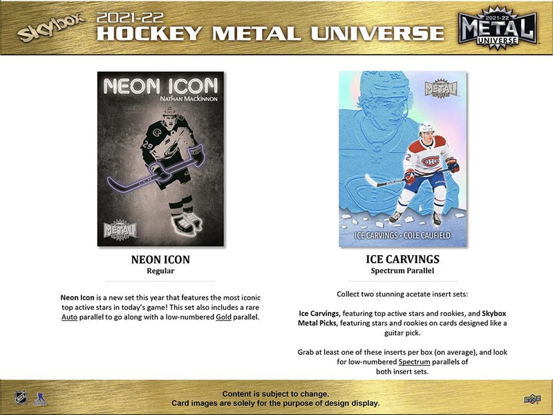 2021-22 Upper Deck Skybox Metal Universe Hockey Hobby Box - Cartes Sportives Rive Sud