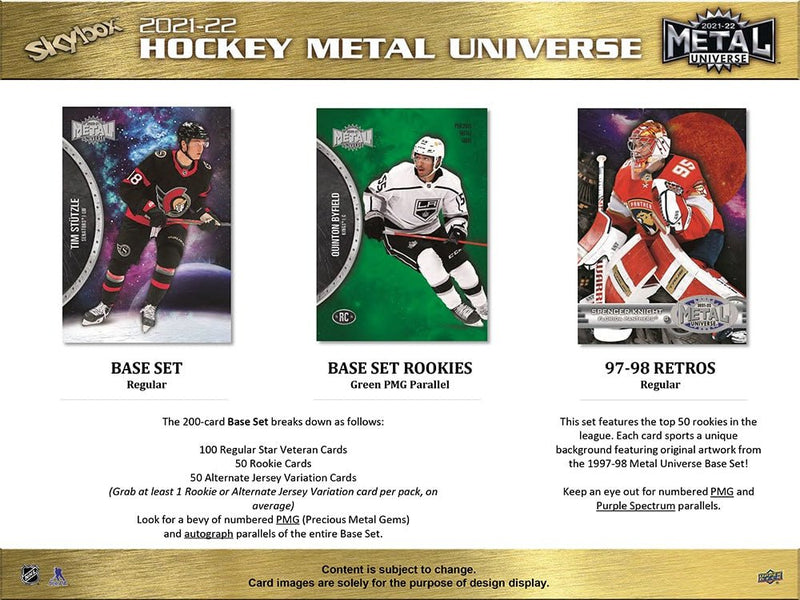 2021-22 Upper Deck Skybox Metal Universe Hockey Hobby Box - Cartes Sportives Rive Sud