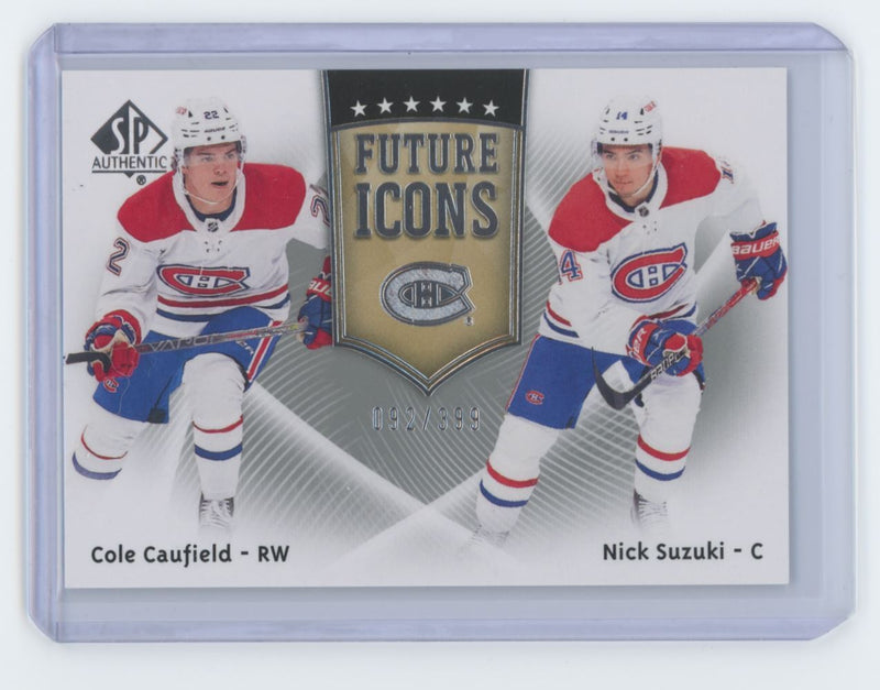 2021 - 22 Upper Deck SP Authentic Future Icons Cole Caufield / Nick Suzuki 092/399 - Cartes Sportives Rive Sud