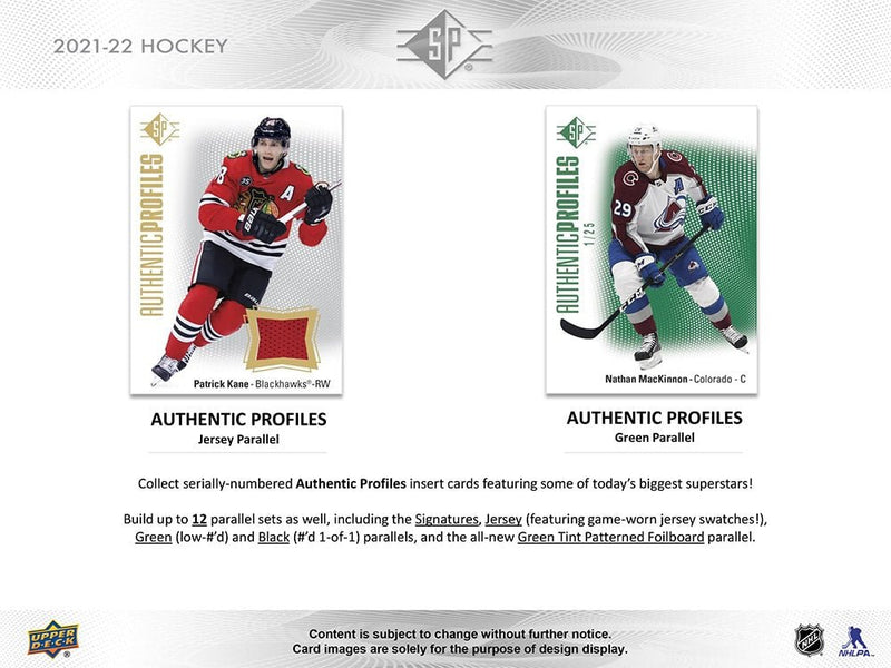 2021 - 22 Upper Deck SP Hockey Blaster Box - Cartes Sportives Rive Sud