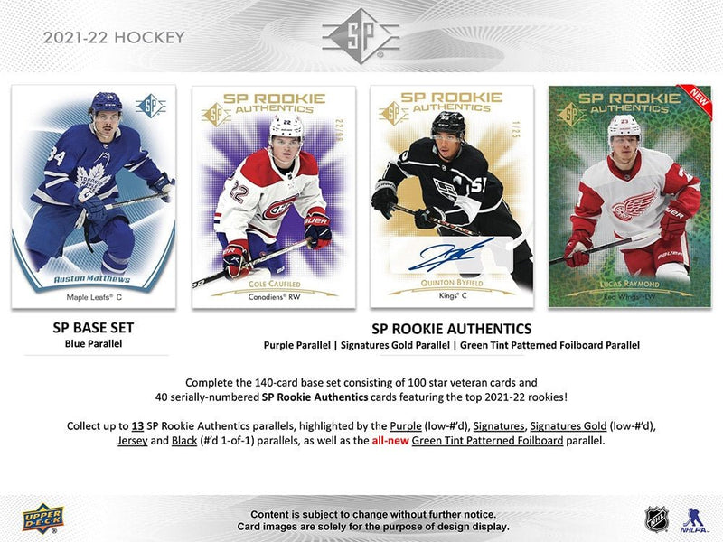 2021 - 22 Upper Deck SP Hockey Blaster Box - Cartes Sportives Rive Sud