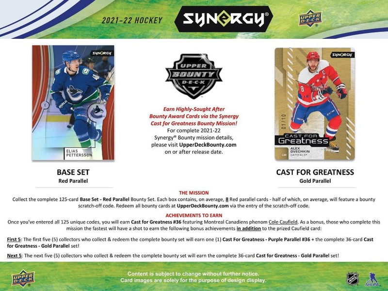 2021-22 Upper Deck Synergy Hockey Hobby Box - Cartes Sportives Rive Sud