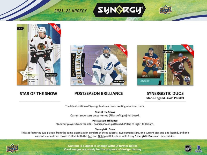 2021-22 Upper Deck Synergy Hockey Hobby Box - Cartes Sportives Rive Sud