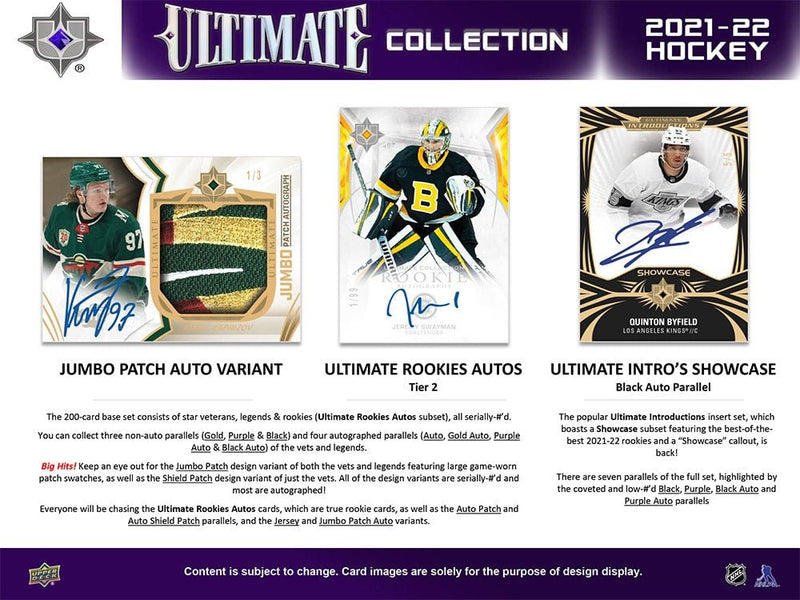 2021-22 Upper Deck Ultimate Collection Hockey Hobby Box - Cartes Sportives Rive Sud