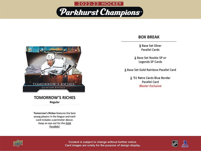 2022 - 23 Parkhurst Champions Hockey Blaster Box - Cartes Sportives Rive Sud