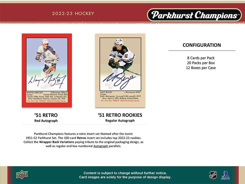 2022-23 Parkhurst Champions Hockey Hobby Box - Cartes Sportives Rive Sud