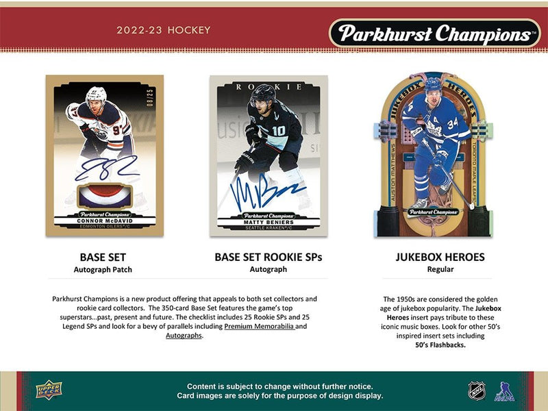 2022-23 Parkhurst Champions Hockey Hobby Box - Cartes Sportives Rive Sud