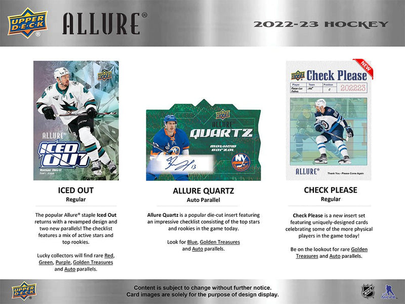 2022-23 Upper Deck Allure Hockey Hobby Box - Cartes Sportives Rive Sud