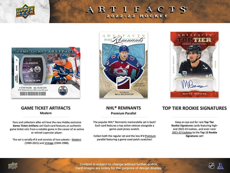 2022-23 Upper Deck Artifacts Hockey Hobby Box - Cartes Sportives Rive Sud