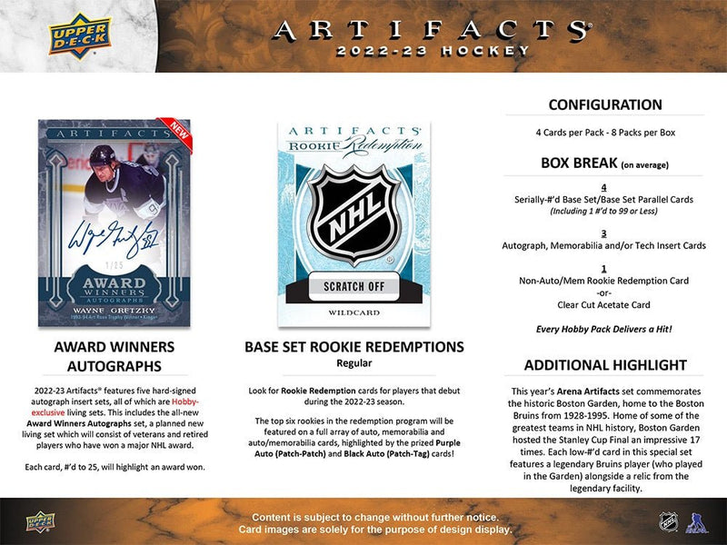 2022-23 Upper Deck Artifacts Hockey Hobby Box - Cartes Sportives Rive Sud