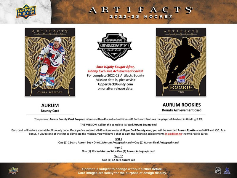 2022-23 Upper Deck Artifacts Hockey Hobby Box - Cartes Sportives Rive Sud