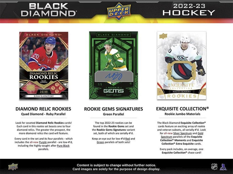 2022-23 Upper Deck Black Diamond Hockey Hobby Box - Cartes Sportives Rive Sud