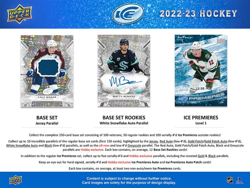 2022 - 23 Upper Deck Ice Hockey Hobby Box - Cartes Sportives Rive Sud