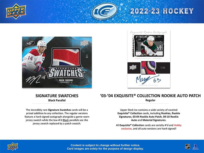 2022 - 23 Upper Deck Ice Hockey Hobby Box - Cartes Sportives Rive Sud