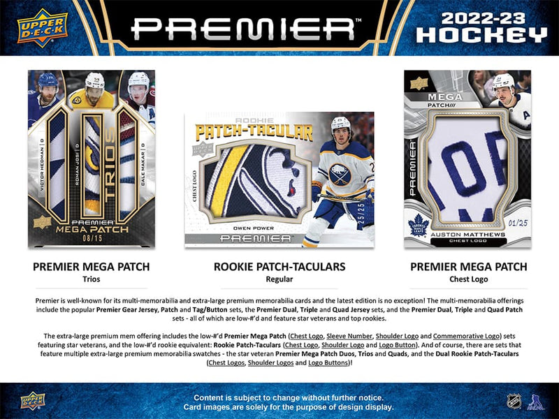 2022 - 23 Upper Deck Premier Hockey Hobby Box - Cartes Sportives Rive Sud