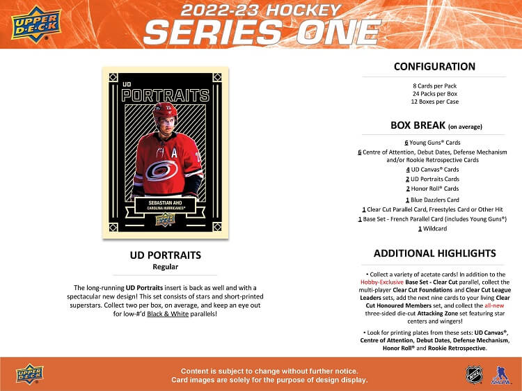 2022-23 Upper Deck Series 1 Hockey Hobby Box - Cartes Sportives Rive Sud