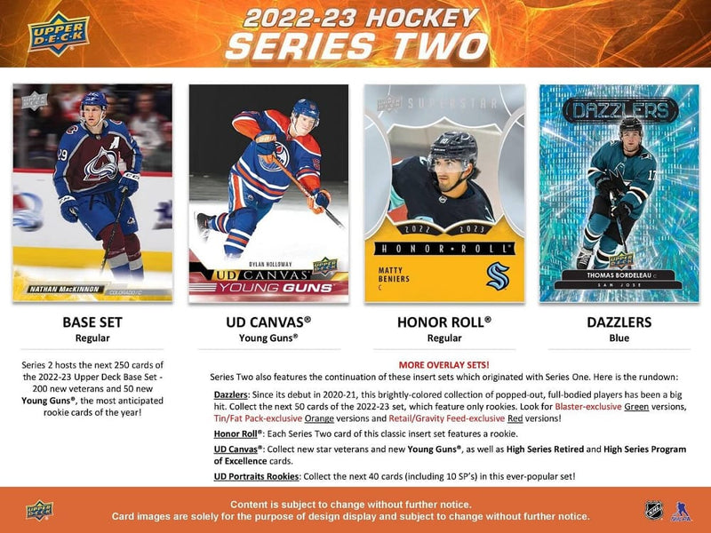 2022-23 Upper Deck Series 2 Hockey Blaster Box - Cartes Sportives Rive Sud