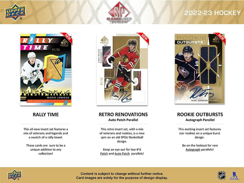 2022-23 Upper Deck SP Game Used Hockey Hobby Box - Cartes Sportives Rive Sud