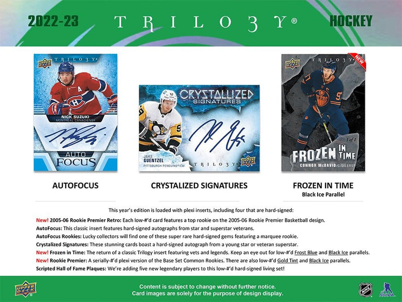 2022-23 Upper Deck Trilogy Hockey Hobby Box - Cartes Sportives Rive Sud