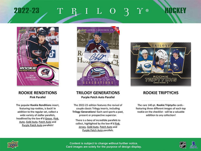 2022-23 Upper Deck Trilogy Hockey Hobby Box - Cartes Sportives Rive Sud