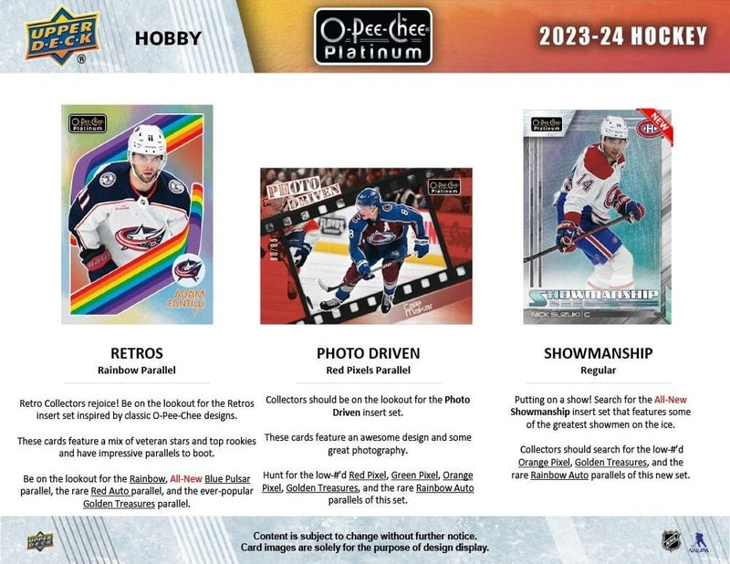 2023 - 24 O - Pee - Chee Platinum Hockey Hobby Box (Pre - Order) - Cartes Sportives Rive Sud