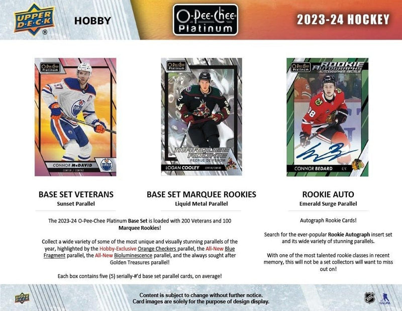 2023 - 24 O - Pee - Chee Platinum Hockey Hobby Box (Pre - Order) - Cartes Sportives Rive Sud